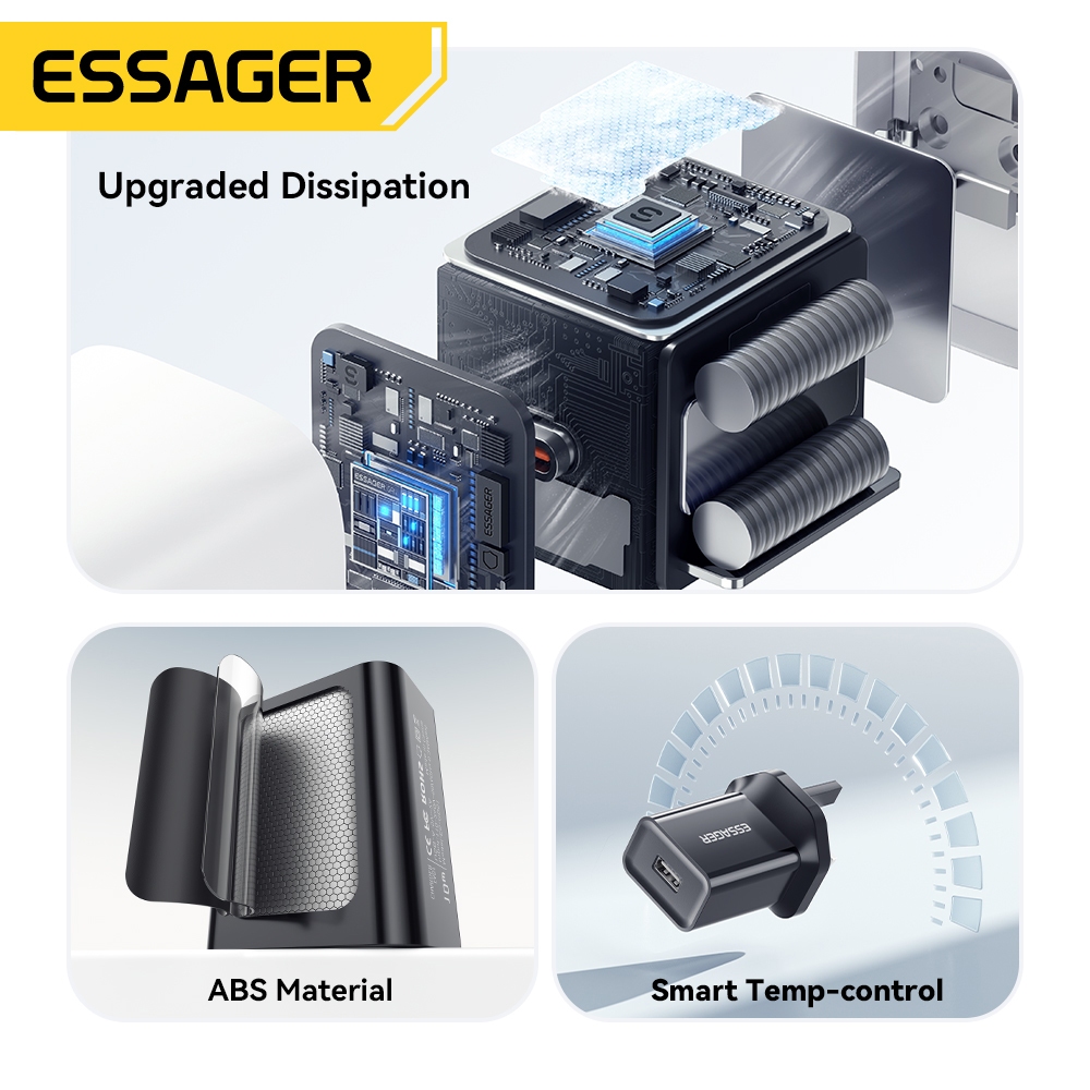 ESSAGER Constant-Current 10W USB-A Travel Charger รองรับหลาย Fast Charging Protocols สําหรับ IP 6-15 AirPd Series Pad ราคา ถูกที่สุด ดีลบีเคเค แกลเลอรีภาพที่ 5