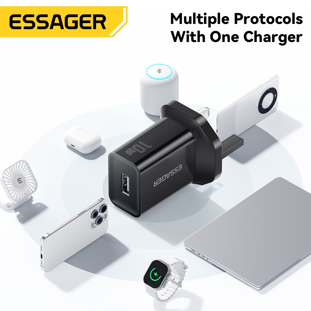 ESSAGER Constant-Current 10W USB-A Travel Charger รองรับหลาย Fast Charging Protocols สําหรับ IP 6-15 AirPd Series Pad ราคา ถูกที่สุด ดีลบีเคเค แกลเลอรีภาพที่ 6