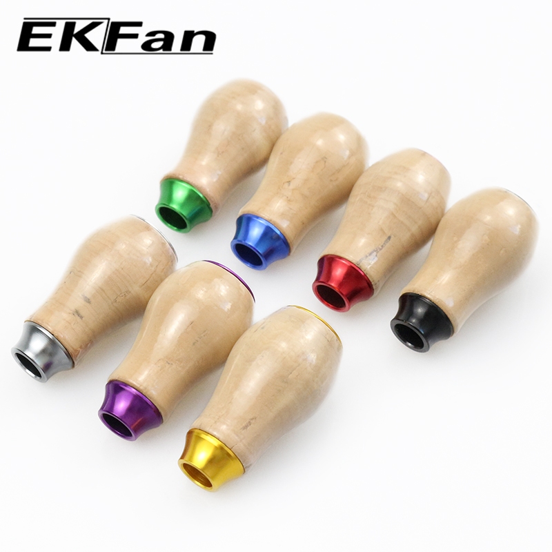 EKFan with Shaft  Soft wood Fishing reel Knob for daiwa Shimano abu Spinning Baitcasting with bearin