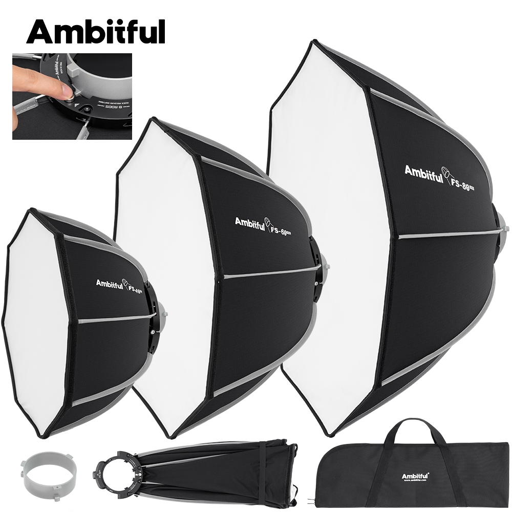 Ambystful FS-40Pro/FS-60Pro/FS-80Pro Soft Box FS PRO Quick Release Softbox Bowens Mount สําหรับการถ่