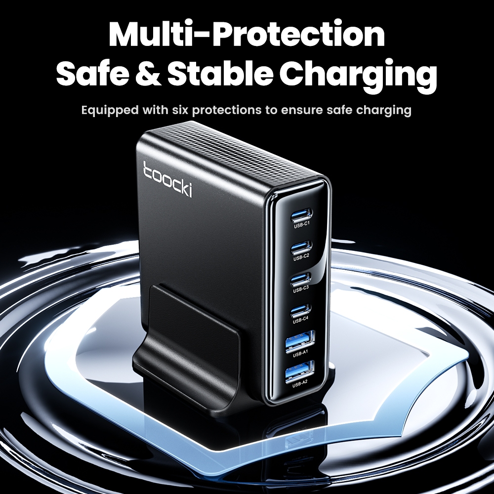 Toocki 75W GaN Desktop Charger 4C2A หกพอร์ตUSB Type C รูปที่ 6