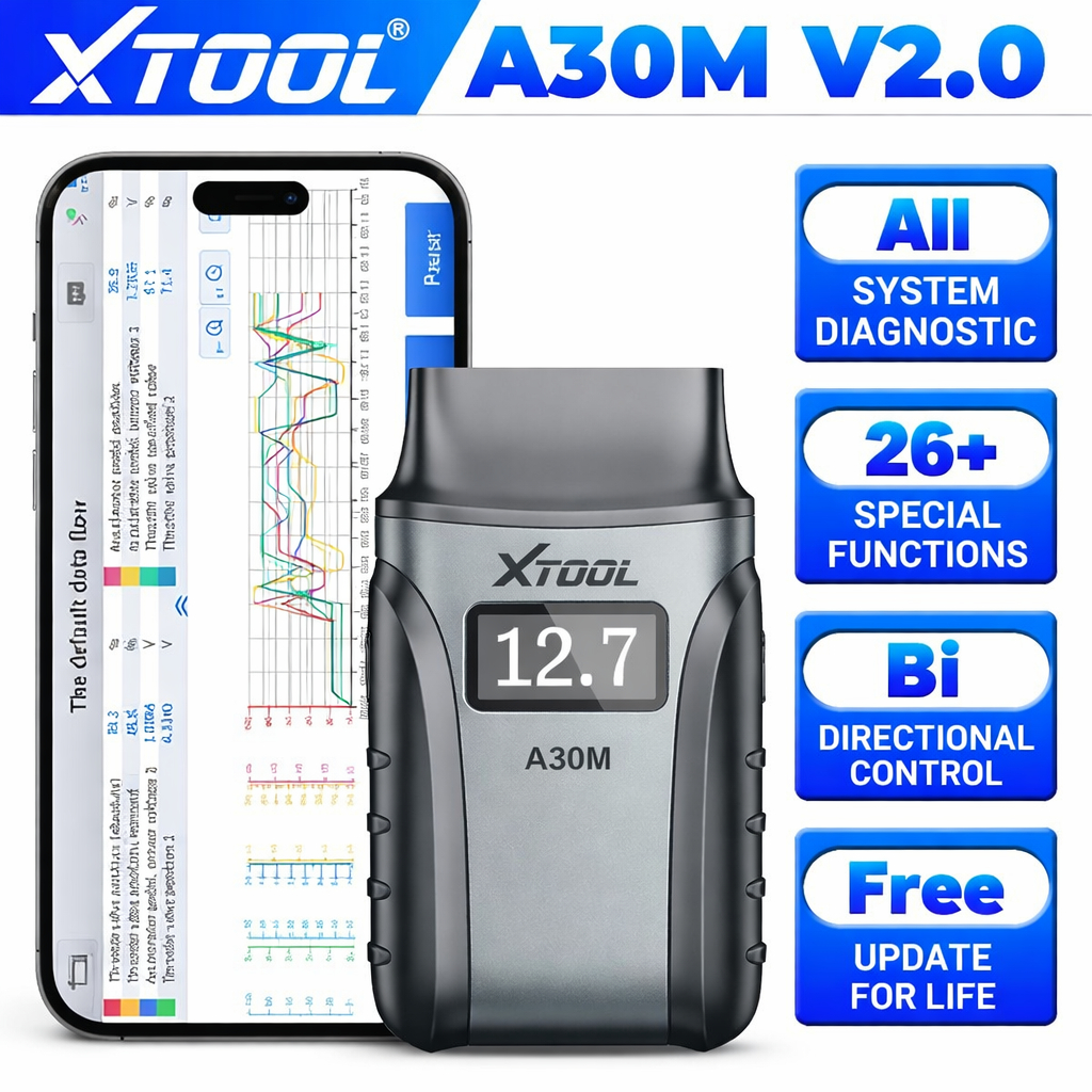 XTOOL A30M A30D เครื่องสแกนเนอร์ไร้สาย OBD2 พร้อมอัปเดตฟรีตลอดอายุการใช้งาน, เครื่องมือสแกนแบบสองทิศ