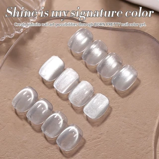 BORN PRETTY Cat Eyes Magnetic Gel ยาทาเล็บ Moonlight White Shining Silver กึ่งถาวร UV Gel 10ml