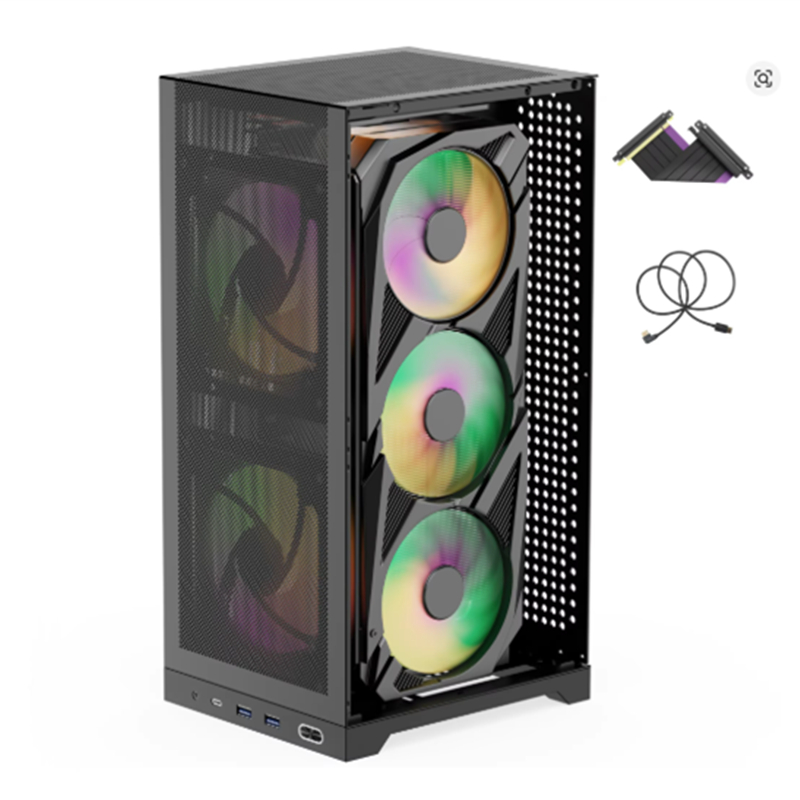 L400 Mesh ITX Case 12.1L, GPU 350 มม., ATX PSU DP1.4, โครงเหล็ก SFF Build, High Airflow