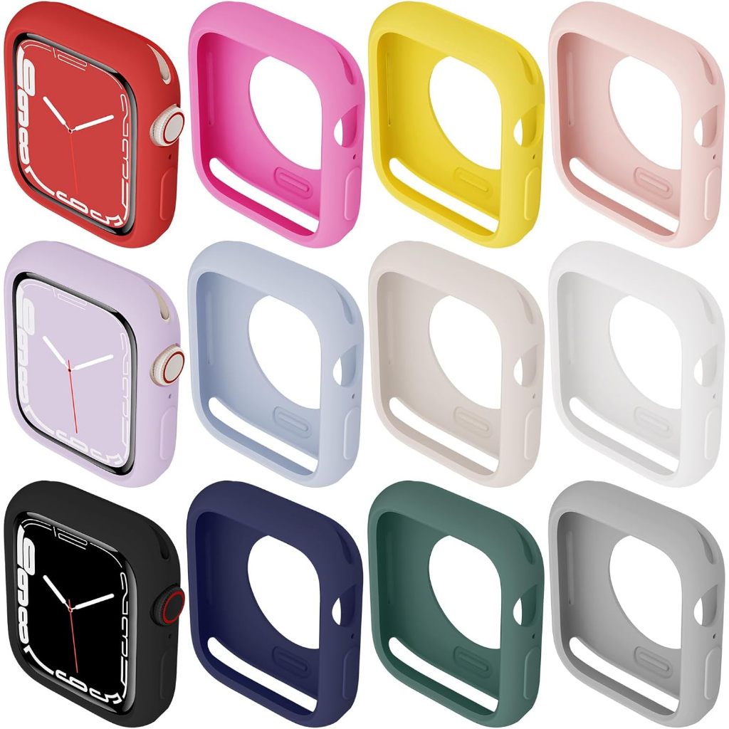 Soft Colourful Silicone Matte Case (ไม่มีหน้าจอ) เข้ากันได้กับ Apple Watch 49mm 46mm 45mm 41mm 44mm 
