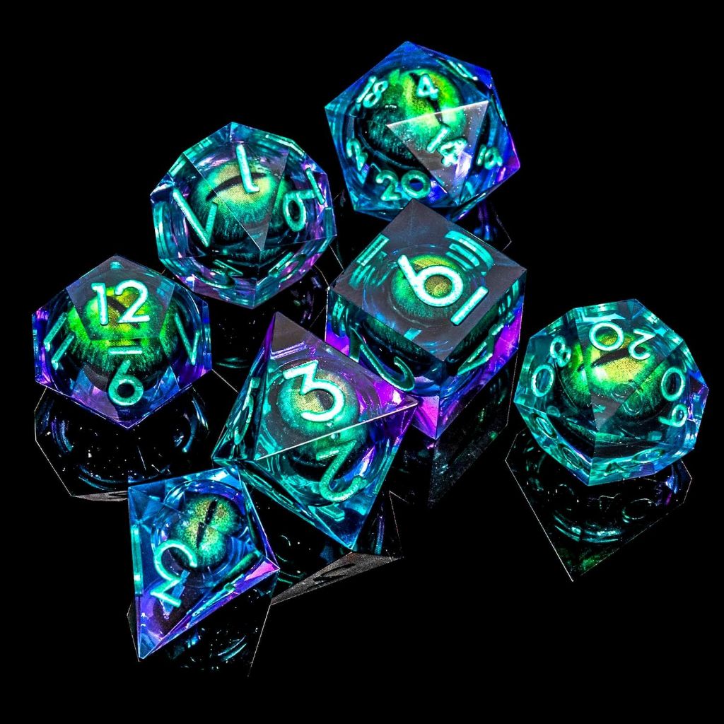 ชุดลูกเต๋า DND สําหรับ Dungeons & Dragon Eye, COC, TRPG, D4-D20, Polyhedron, ลูกเต๋าเรซิน ราคา ถูกที่สุด ดีลบีเคเค แกลเลอรีภาพที่ 6