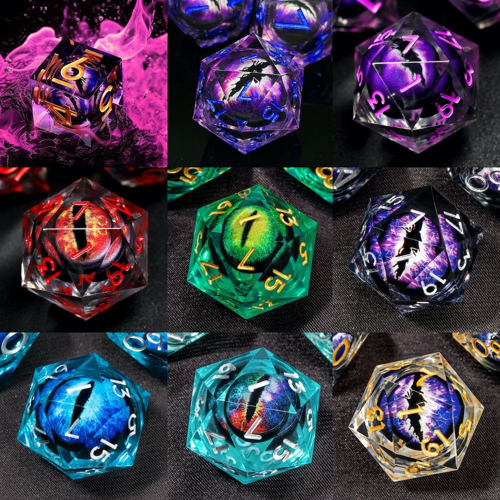 ชุดลูกเต๋า DND สําหรับ Dungeons & Dragon Eye, COC, TRPG, D4-D20, Polyhedron, ลูกเต๋าเรซิน ราคา ถูกที่สุด ดีลบีเคเค แกลเลอรีภาพที่ 4