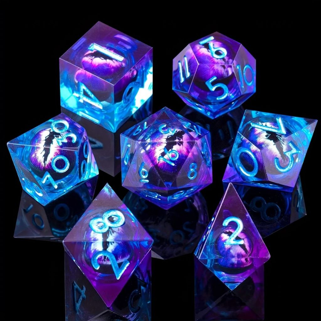 ชุดลูกเต๋า DND สําหรับ Dungeons & Dragon Eye, COC, TRPG, D4-D20, Polyhedron, ลูกเต๋าเรซิน ราคา ถูกที่สุด ดีลบีเคเค แกลเลอรีภาพที่ 7