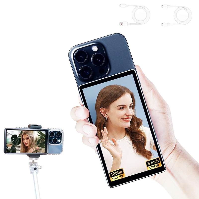 Shimbol CP5 Lite Selfie Monitor หน้าจอสําหรับ iPhone 1080P การบันทึกไร้สาย 5 โทรศัพท์แม่เหล็ก Vlog S
