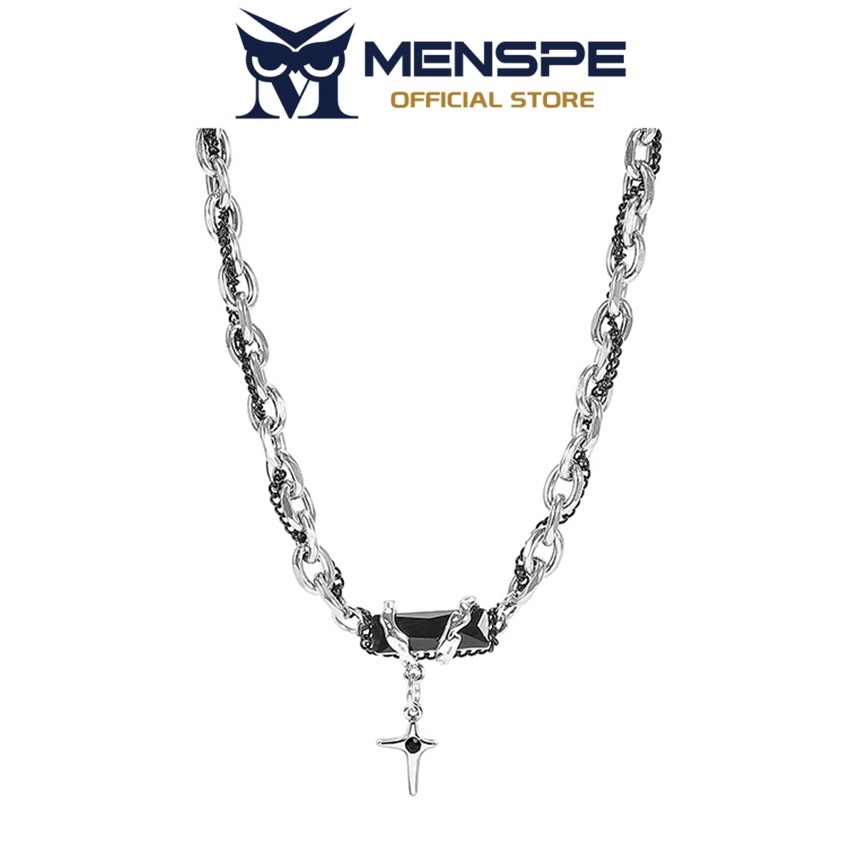 MENSPE สร้อยคอเงินสีดำ สำหรับคนพิเศษ เครื่องประดับแฟชั่น