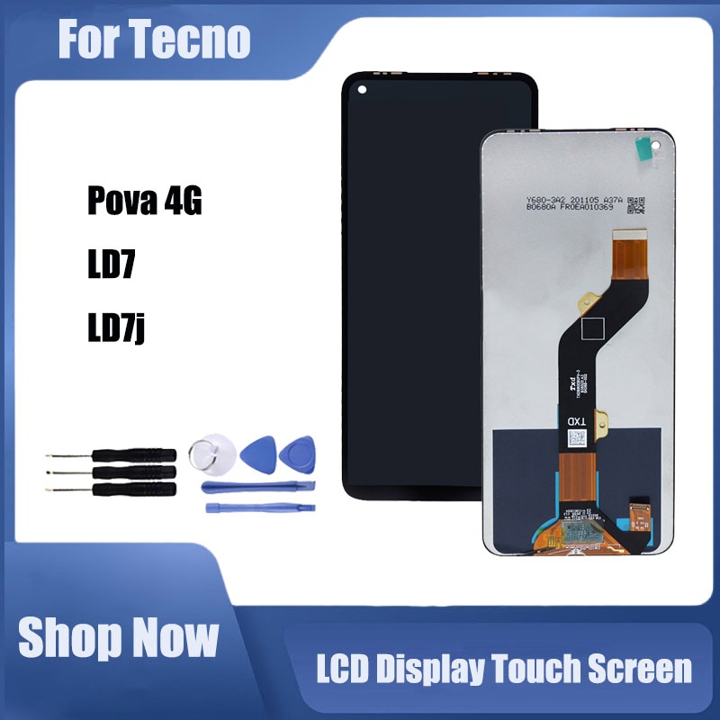 สําหรับ Tecno Pova LD7 LD7j จอแสดงผล LCD Touch Screen Digitizer Assembly เปลี่ยน 6.8 "