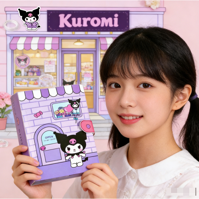 Kuromi Quiet Book ไม่มีตัดเจ้าหญิง Dress Up สติกเกอร์หนังสือ DIY กล่องชุดของเล่นสําหรับเด็กผู้หญิง – โปรปัง