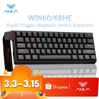 Aula WIN60/68HE คีย์บอร์ดแม่เหล็ก RT Gaming แบบมีสาย RGB Hot-swap 8kHz คีย์บอร์ดเครื่องกลความหน่วงต่ํา