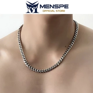 MENSPE สร้อยคอมาลัยแบบโซ่เงินสแตนเลส สเเพรดเมอร์ สำหรับคนรักแฟชั่น พร้อมหัวเข็มขัดเรียบง่าย เป็นของขวัญที่ลงตัว