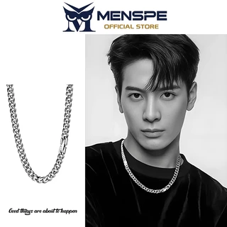 MENSPE สร้อยคอมาลัยแบบโซ่เงินสแตนเลส สเเพรดเมอร์ สำหรับคนรักแฟชั่น พร้อมหัวเข็มขัดเรียบง่าย เป็นของขวัญที่ลงตัว