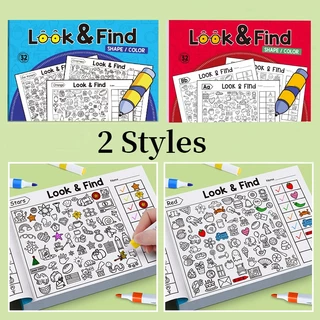 GeeToy หนังสือฝึกโฟกัสสําหรับเด็ก 32 หน้าของเล่นการเรียนรู้ความรู้ความเข้าใจเบื้องต้นที่สนุกสนาน