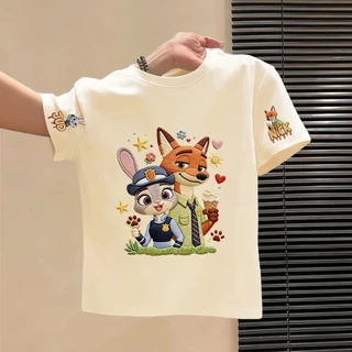 NASA เสื้อยืดเด็ก Judy Nick ลายการ์ตูน เสื้อยืดแขนสั้น ผ้าฝ้าย 100% ระบายอากาศดี ใส่ได้ทั้งเด็กชาย-หญิง