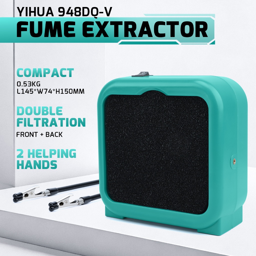 YIHUA 948DQ-V การประสาน Fume Extractor กรองควัน 2 ช่วยมือ Min การกรองสําหรับ การประสานการเชื่อม
