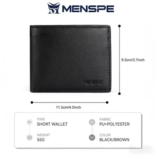 MENSPEกระเป๋าเงินของผู้ชาย การออกแบบที่เรียบง่ายกระเป๋าสตางค์ใบสั้น
