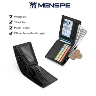 MENSPEกระเป๋าเงินของผู้ชาย การออกแบบที่เรียบง่ายกระเป๋าสตางค์ใบสั้น