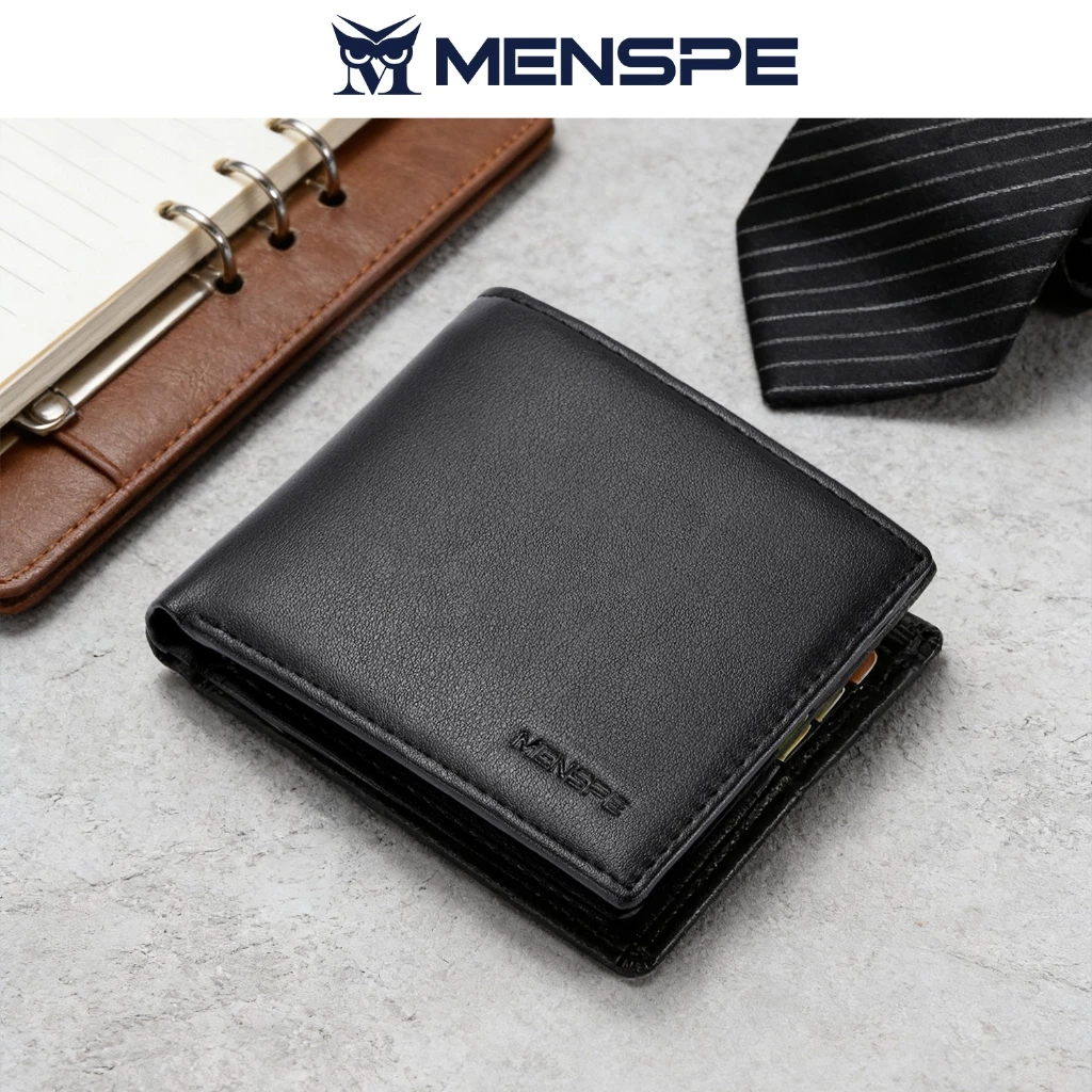 MENSPEกระเป๋าเงินของผู้ชาย การออกแบบที่เรียบง่ายกระเป๋าสตางค์ใบสั้น