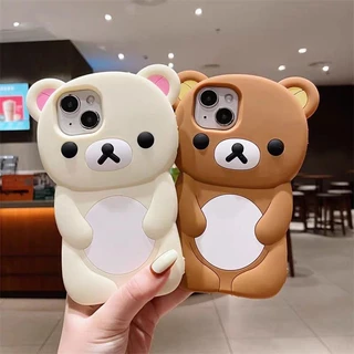 สําหรับiPhone 17 Pro Max 11 14 12 XR XS 16 15 7 8 SE 2020 น่ารัก 3Dการ์ตูนหมีเคสTPUแบบนุ่มฝาครอบ