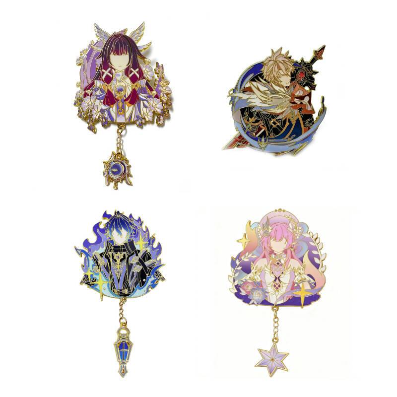 Columbina 2 in 1 Genshin Impact เข็มกลัด Flins Star Rail Cyrene หมุดโลหะของขวัญ