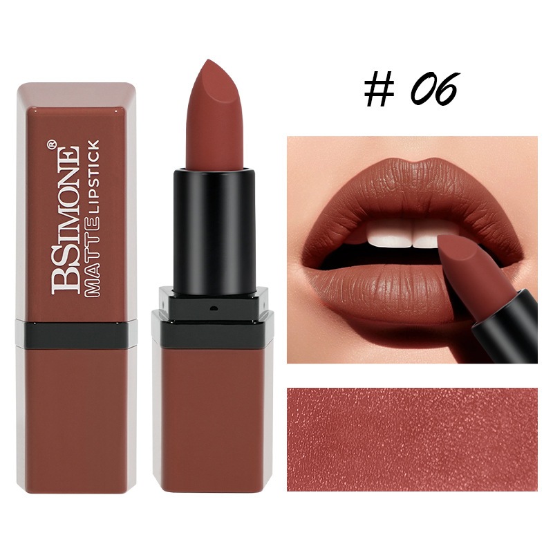 ลิปสติกเนื้อกำมะหยี่ สีช็อกโกแลตแดงเข้ม | ไม่ติดแก้ว ติดทนนาน เนื้อนุ่มชุ่มชื้น เหมาะกับผิวสองสี