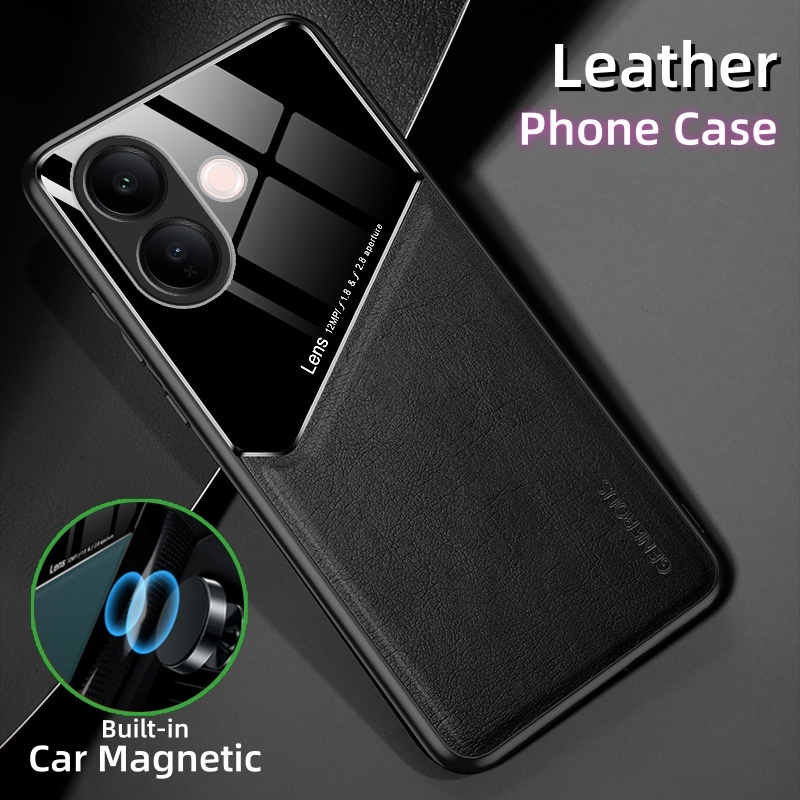 ปลอกหนังสําหรับ vivo iQOO Z10R 5G Global iQOOZ10R iQ00Z10R เคสโทรศัพท์หรูหราขาตั้งแม่เหล็กเลนส์ทั้งห