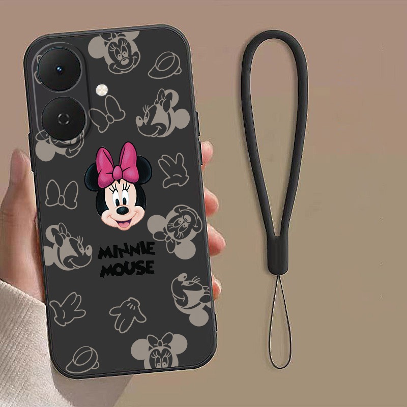 Tecno Spark GO 2 SPARK GO 1 Casing Cartoon Minnie Mobile Case Cute Liquid Silicon Full Protect Cover