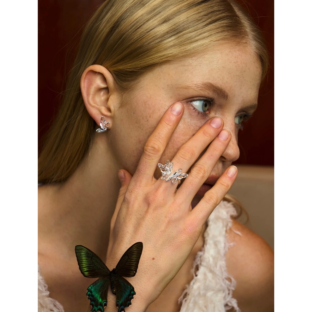 [Butterfly Aria] Ring Stacking Shadow Open Ring