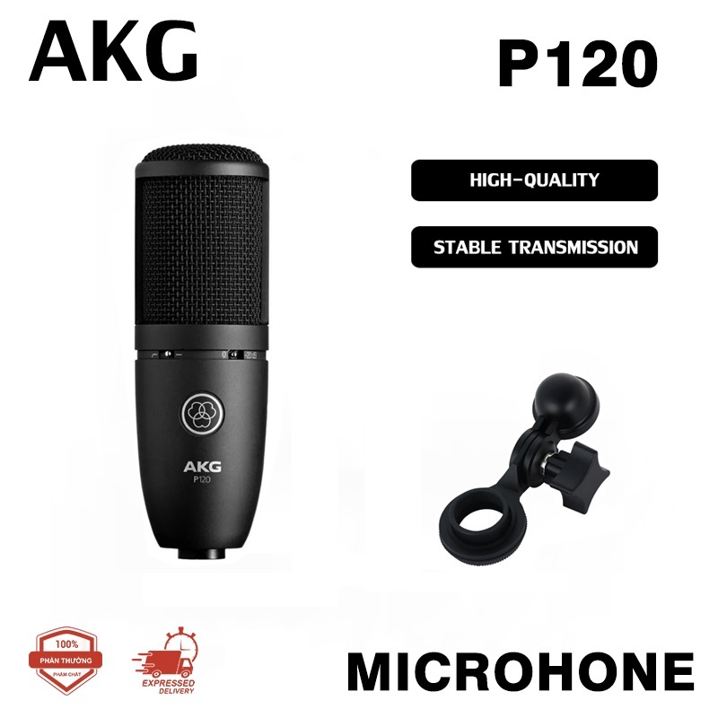 AKG P120 ไมโครโฟนคอนเดนเซอร์ระดับมืออาชีพ, การออกแบบ Cardioid, เสียงจับภาพที่แม่นยํา, สตูดิโอบันทึกเ