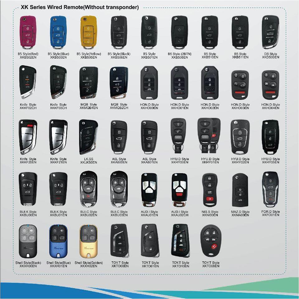 (ทั้งหมด Xhorse Universal Car Remote) XHORSE VVDI XK Series รีโมทคอนโทรลแบบมีสายสําหรับต่างประเทศรุ่