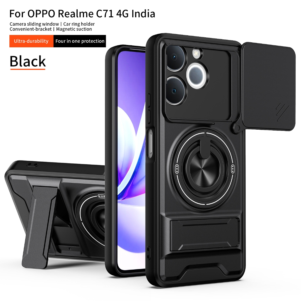 เคสโทรศัพท์ เหมาะสําหรับRealme C71 4G (India) c71 SJTCกันกระแทก 2-in-1 Multi-function Anti SLIPแม่เห