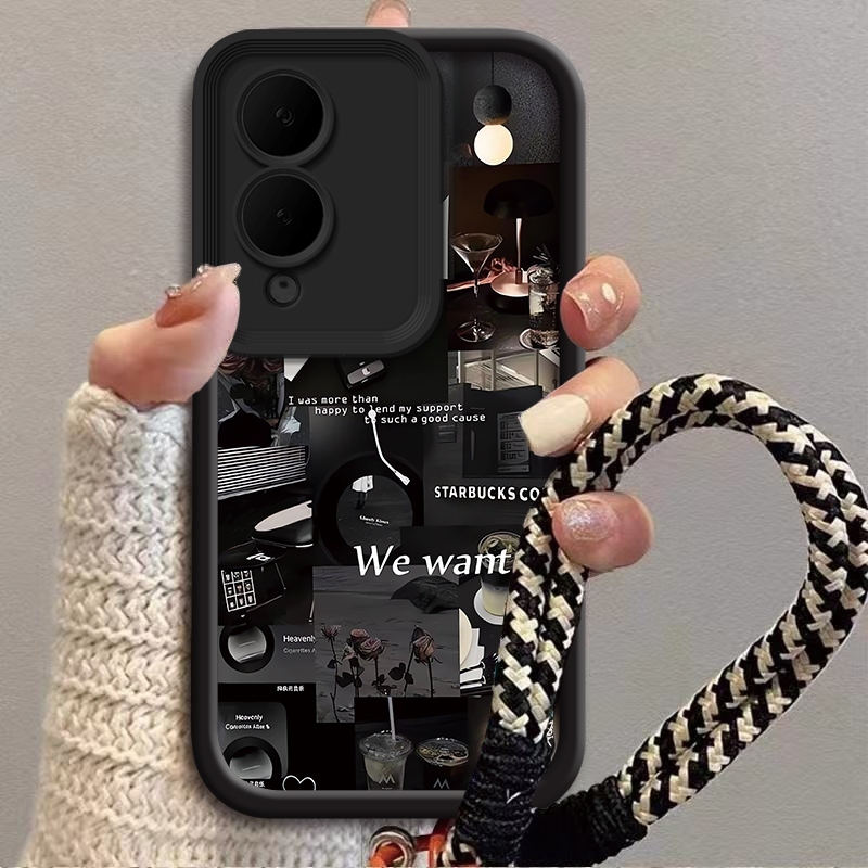 Coffee Life Music สําหรับ VIVO Y28 5G Y16 Y56 5G Y02S Y75 5G Y55 5G 2023 T1 5G Y30 5G Y33E เคสโทรศัพ