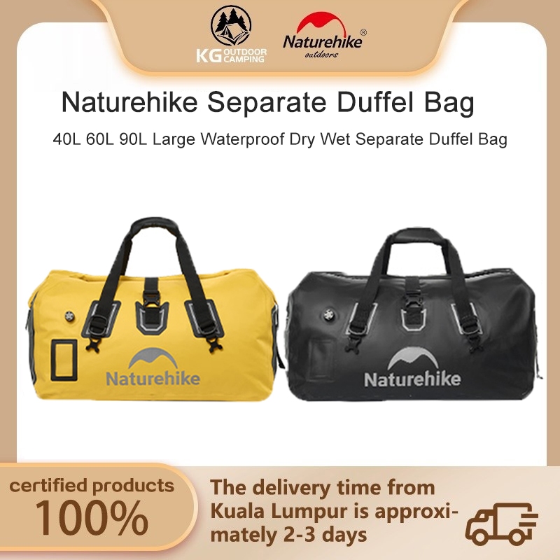 Naturehike 40L 60L 90L Large Waterproof Dry Wet Separate Duffel Bag