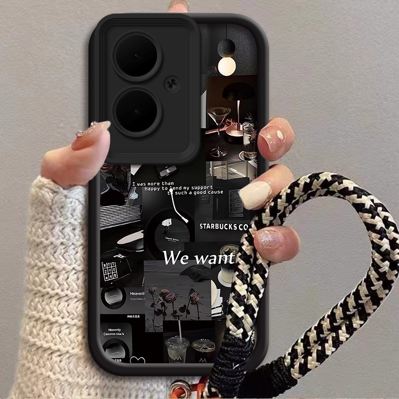 Coffee Life Music สําหรับ VIVO Y89 V9 Y36 Y36 5G Y27 5G Y77T Y78PLUS 5G Y78 V29 lite ซิลิโคนนุ่ม Ant
