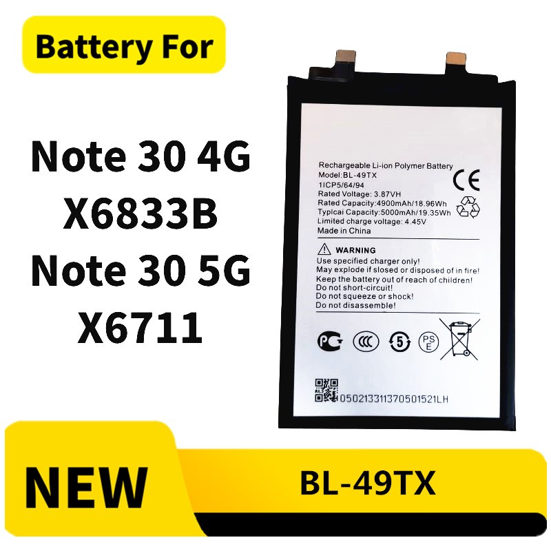 แบตเตอรี่สําหรับ for Infinix Note 30 5G 4G แบต BL-49TX