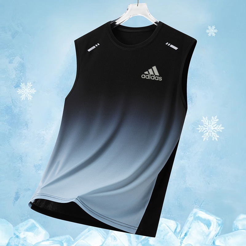 เสื้อกั๊กผู้ชายผ้าไหมน้ำแข็งระบายอากาศได้ดี เหมาะสำหรับการวิ่งและออกกำลังกาย