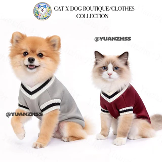 เสื้อผ้าสัตว์เลี้ยงสไตล์วิทยาลัย-เสื้อสุนัขระบายอากาศแบบนุ่มและเสื้อแมว | ยืดเฟรนช์บูลด็อกและโกลเด้นรีทรีฟเวอร์ | กั๊กลูกสุนัข Shih Tzu