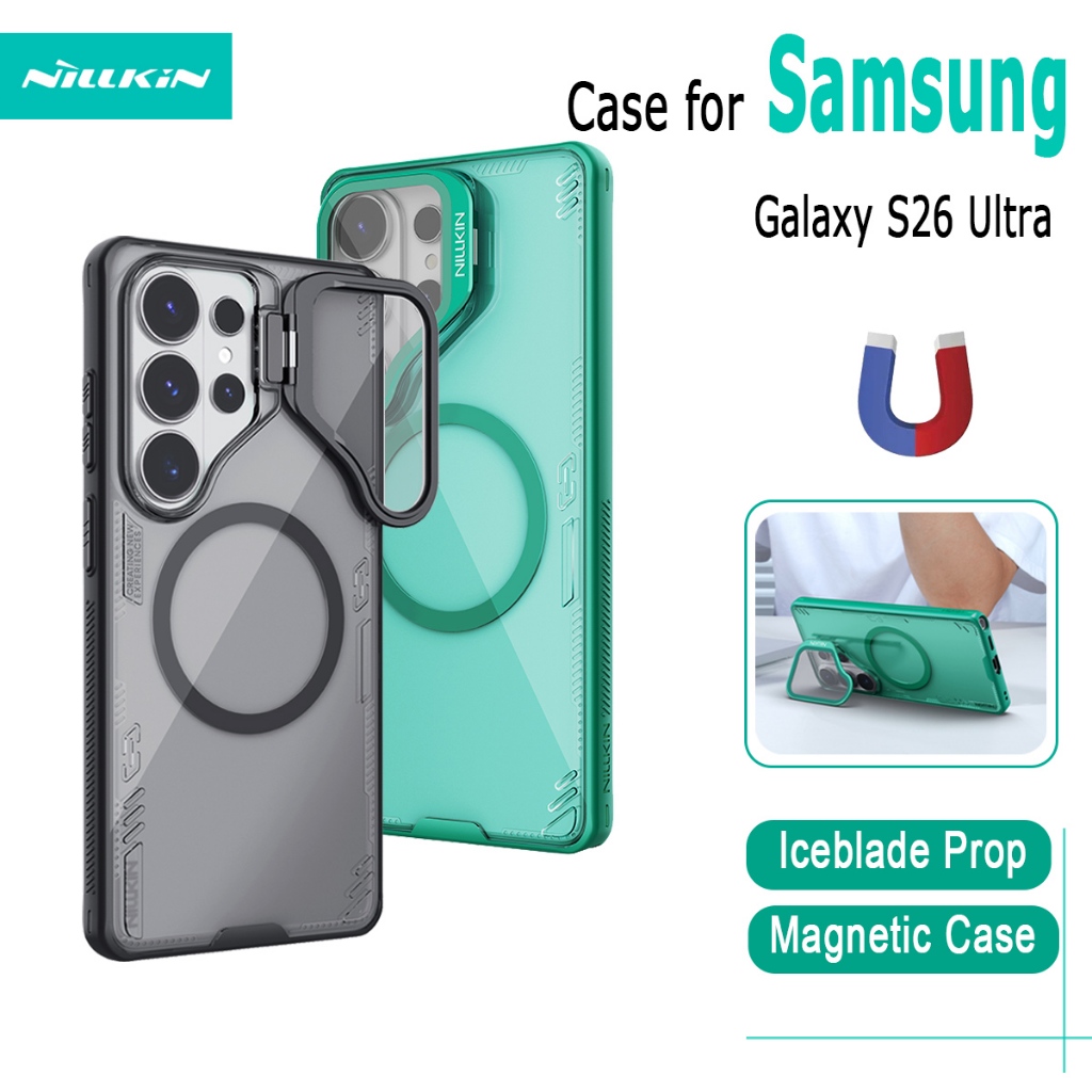 สําหรับ Samsung Galaxy S26 Ultra เคสโทรศัพท์ Nillkin Iceblade Prop เคสแม่เหล็กเป็นมิตรกับสิ่งแวดล้อมพร้อมที่วางเลนส์ฝาครอบกันกระแทก