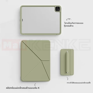 เคส ipad KENKE เคสแท็บเล็ตแม่เหล็กแบบถอดได้，มีขอบป้องกัน，for ipad 2026 Air Pro 11 นิ้ว 2025 Pro 13 inch (M4/M5) Pro 12.9 เคสไอแพด gen10 gen11 A16 gen12 Mini 6 7 A17 Pro case ipad Air 4 5 6 7 (M2/M3) มีถุงดินสอ，เคสแท็บเล็ต
