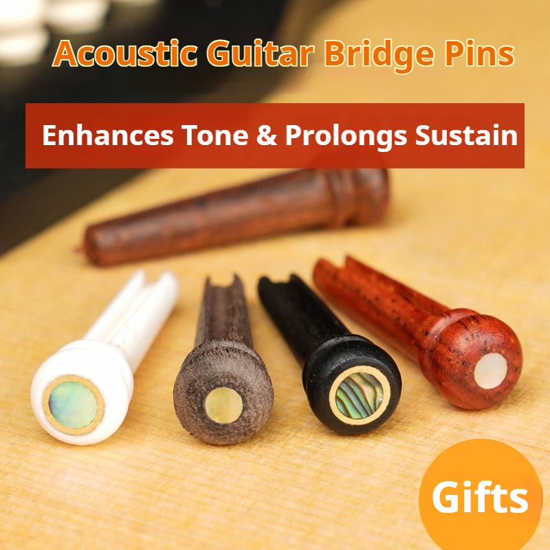 Ebony & Buffalo Bone กีตาร์อะคูสติกสะพาน Pins 6 ชิ้น/เซ็ตกีตาร์ String Nails หมุดกีตาร์อุปกรณ์เสริม