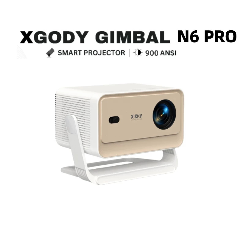 [New Upgraded] XGODY โปรเจคเตอร์ Gimbal N6Pro ความสว่าง 900ANSI Native 1080P รองรับ 4K WiFi6 WhaleOS