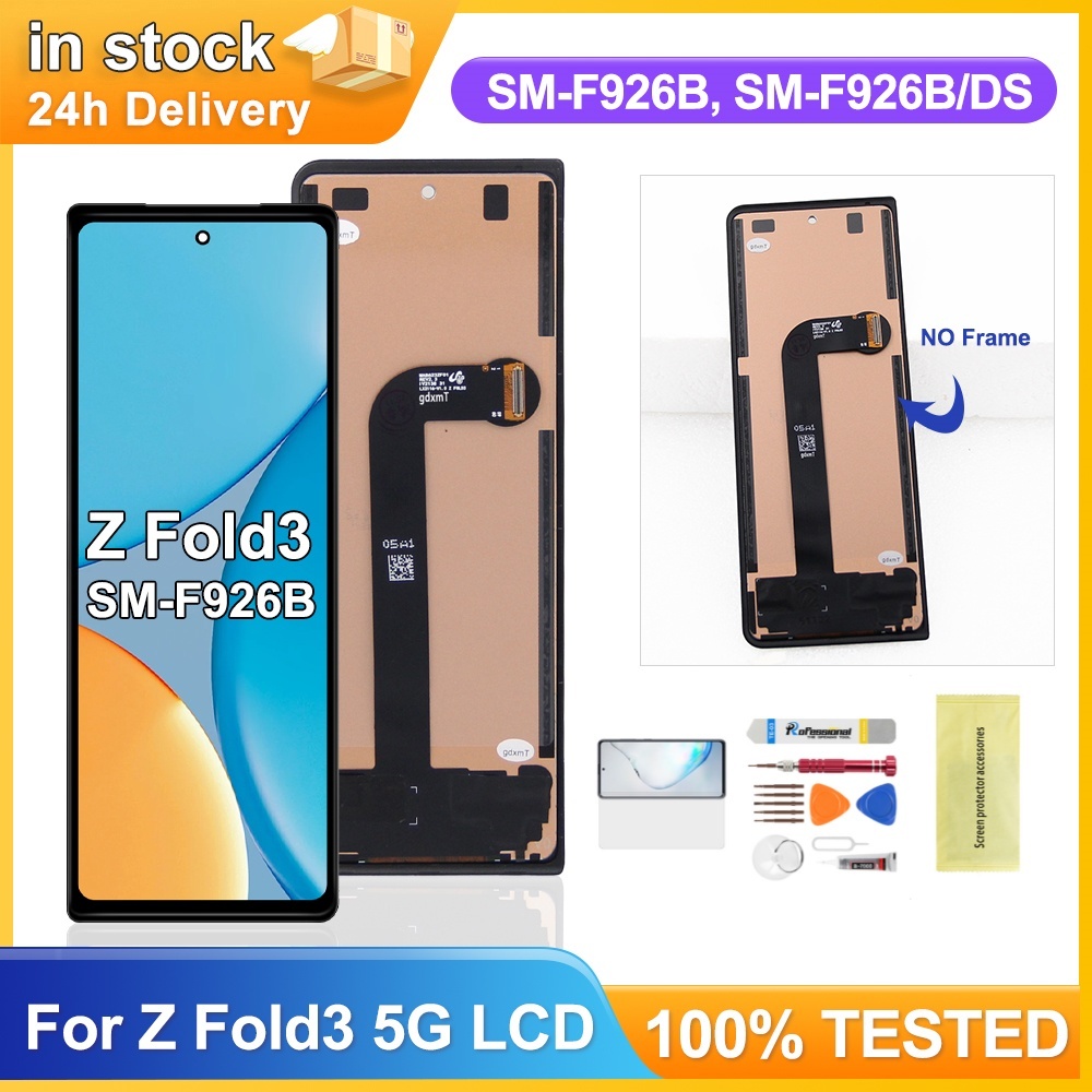 สําหรับ Samsung Galaxy Z Fold3 จอแสดงผล LCD ภายนอกหน้าจอสัมผัสเปลี่ยน SM-F926B, SM-F926B/DS, SM-F926