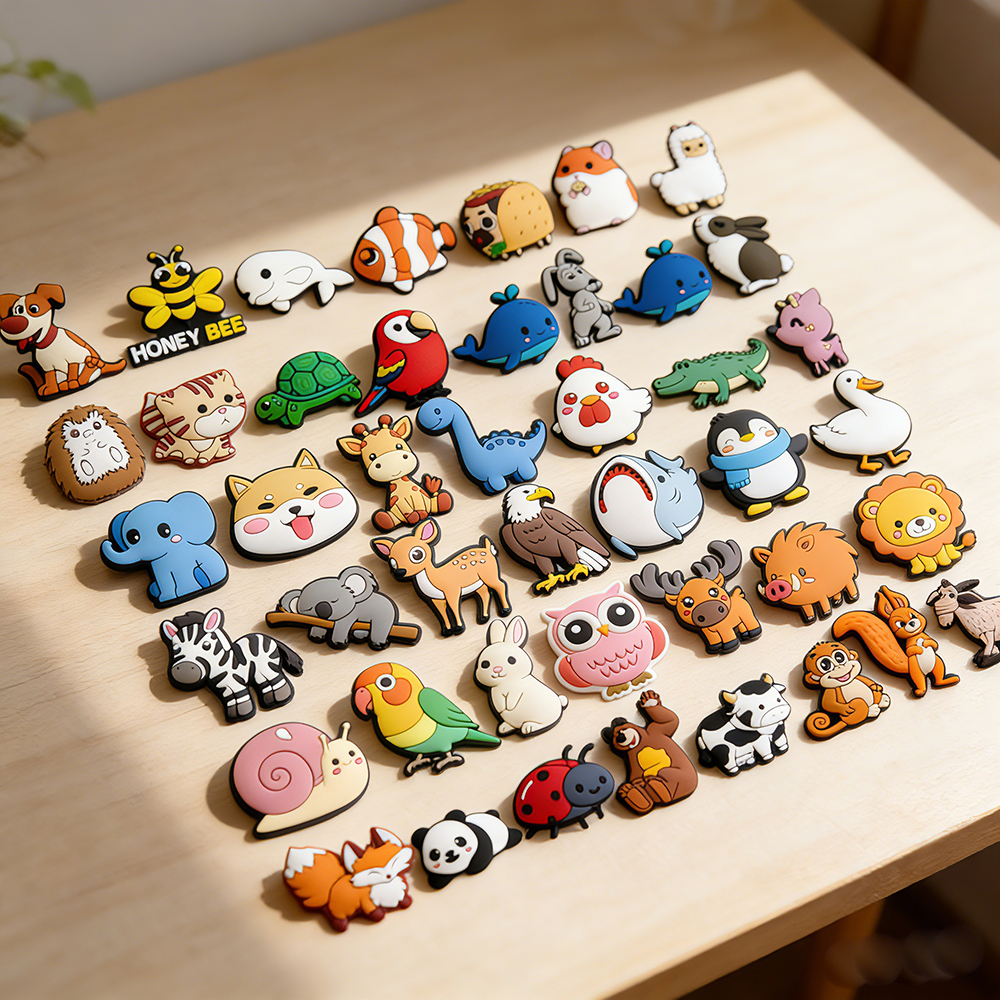 MEIDJ charm สัตว์ขนาดเล็ก สำหรับตกแต่งรองเท้าแตะ PVC ทนทาน