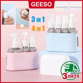 GEESO 4 in 1/3 in 1Travel Bottle Set With Silicone Sleeve Can Boarding Shampoo Container Travel Kit Bottle 组合分装瓶