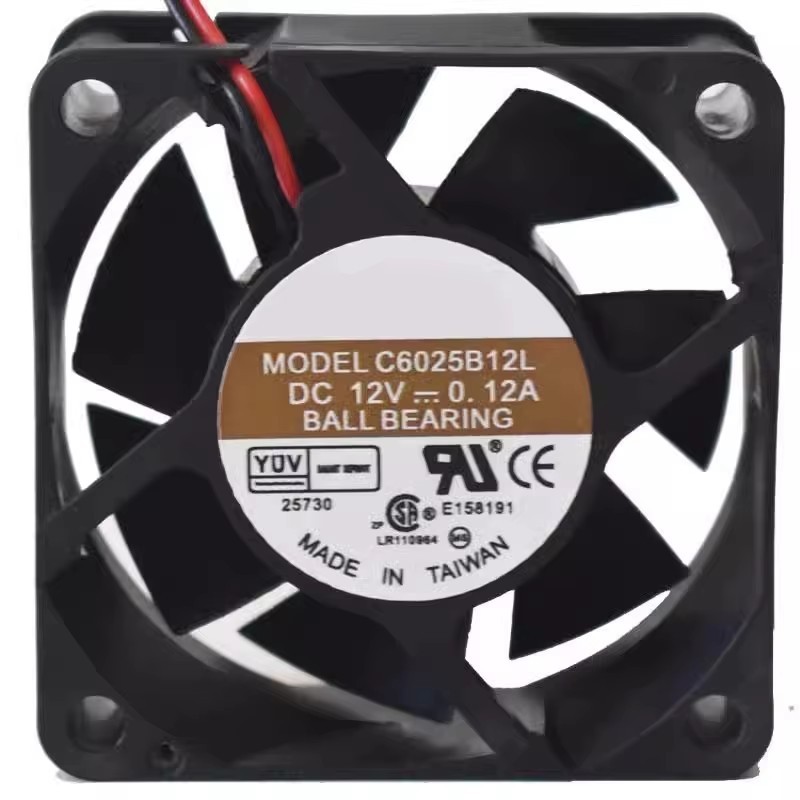 6025 C6025B12L 12V 0.12A 6CM พัดลมระบายความร้อนเงียบ