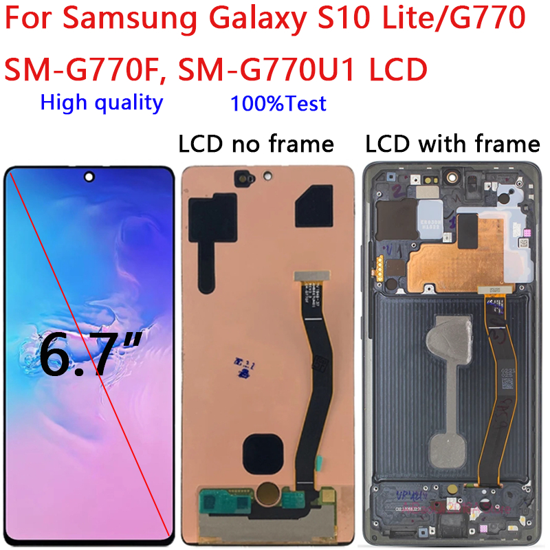 สําหรับ Samsung Galaxy S10 Lite G770 SM-G770F, SM-G770U1 จอแสดงผล LCD Touch Screen Digitizer Glass A