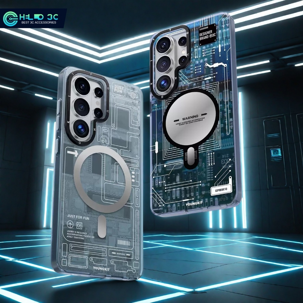 เคสแม่เหล็ก Youngkit พื้นผิววงจร  เกราะป้องกัน Samsung S26/25 ผิวด้าน กันกระแทก กันรอยนิ้วมือ เคส sa